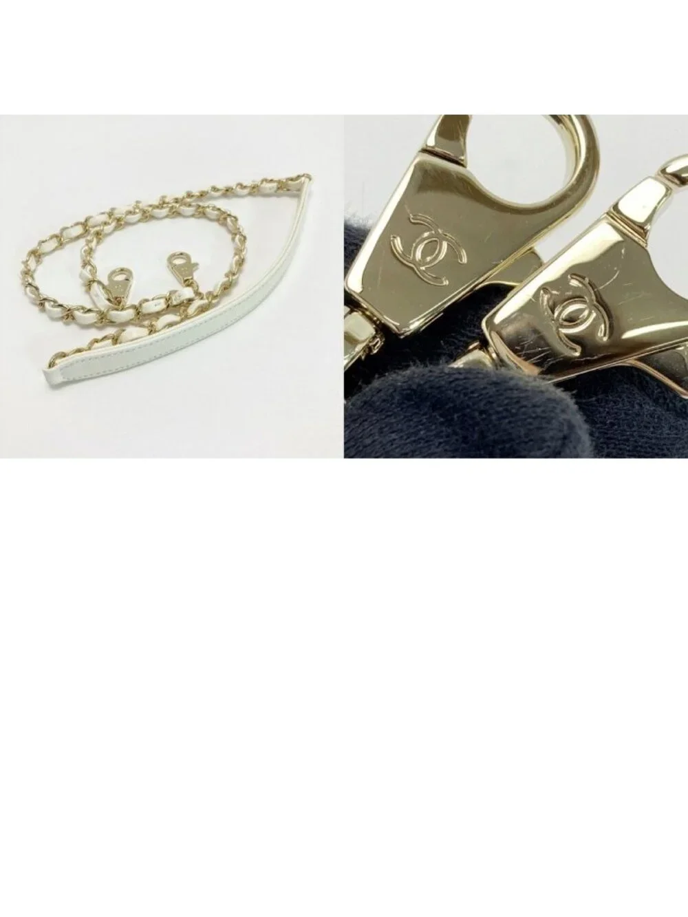Chanel Coco Handle 29 Quilted White 2-Way Bag Caviar Leather CC Logo